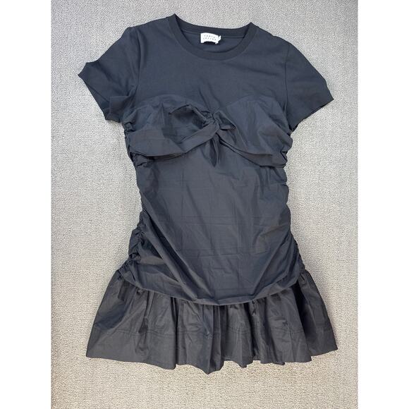 Tanya Taylor Dress Peyton Knot Mini Retro Black Size XL - Picture 6 of 15